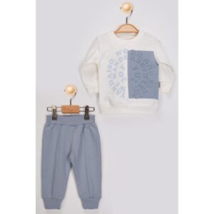 Σέτ φόρμες λευκό με σιέλ