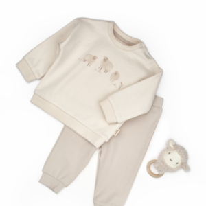 Φόρμες με προβατάκια από οργανικό βαμβάκι σε παστέλ μπεζ απόχρωση